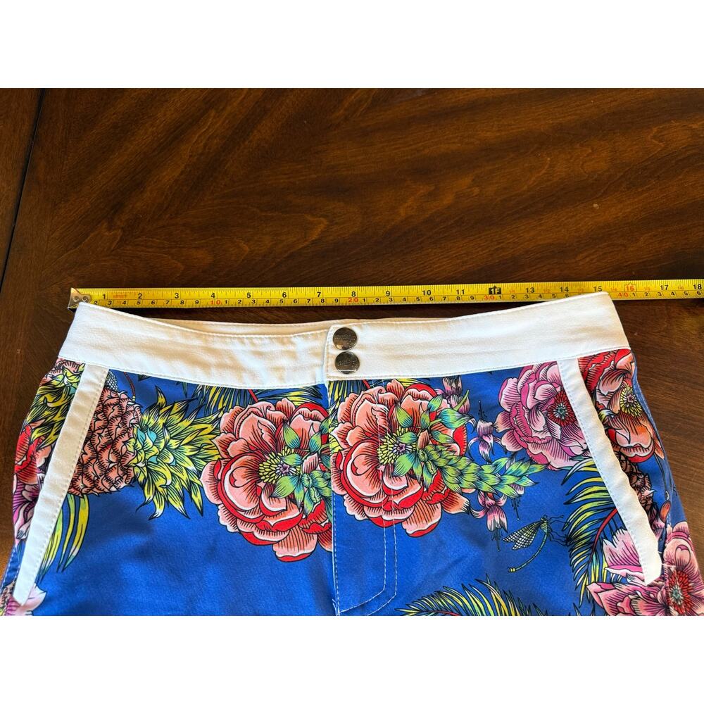 AussieBum Mens Tropical Floral Pineapple Board Shorts Swim Trunks S Blue Beach - Picture 5 of 8